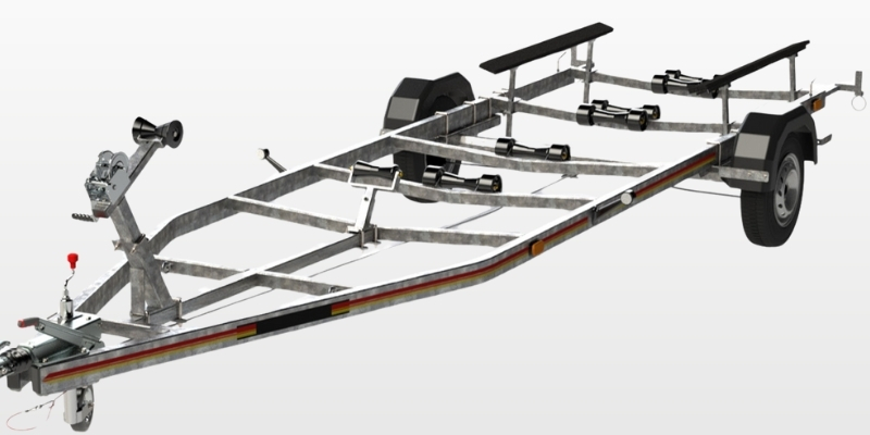 Surge Patrol Trihull Boat Custom Trailer Surge Patrol Trihull Boat Custom Trailer