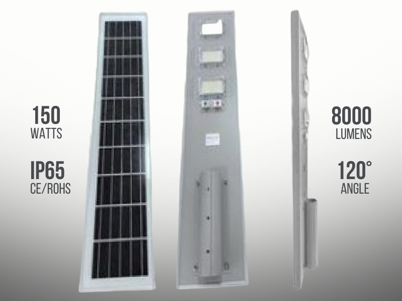 Solar Street Light Integrated Aluminum Alloy 150 Watts