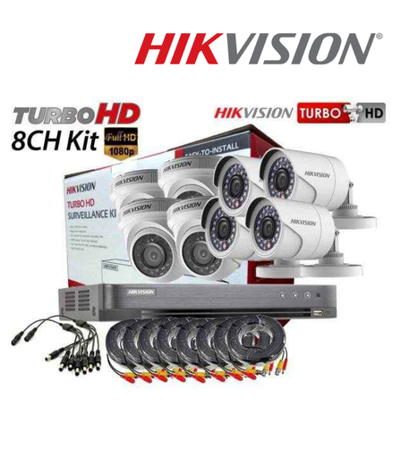 [TVI-8CH4D4B-5MP] HikVision 8 Cam Kit 5MP