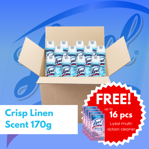 [Lysol Big Box : Crisp Linen Disinfectant Spray (170g) (Philsecure)] Lysol Big Box : Crisp Linen Disinfectant Spray (170g)