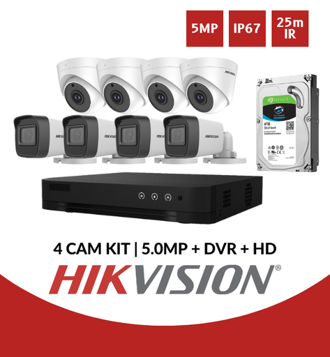 8 Camera CCTV Package | 5MP cam | 4TB HDD
