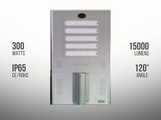 [ML-SSL-PRO-5A-300W] Solar Street Light Integrated Aluminum 300 Watts