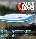 RAPID TYPHOON Tri-Hull Fiberglass Speed Boat