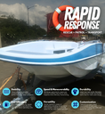 SURGE RESPONDER 1875 TRINITY SET| 18 Footer Fiberglass Trihull Boat with 75HP Engine and Trailer